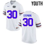 Youth Florida Gators #30 Garrett Stephens NCAA Nike White Authentic Stitched College Football Jersey NBE7262RG